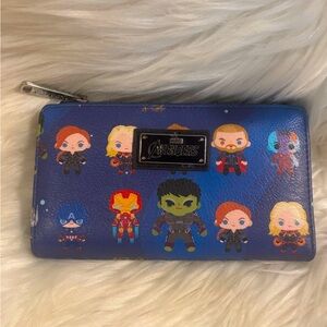 Loungefly Marvel Avengers: Endgame Chibi AOP Wallet EUC